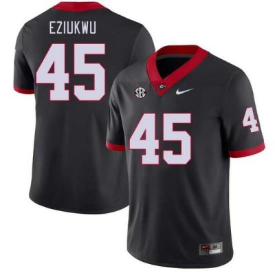 Men #45 Austine Eziukwu Georgia Bulldogs College Football Jerseys Stitched-Black