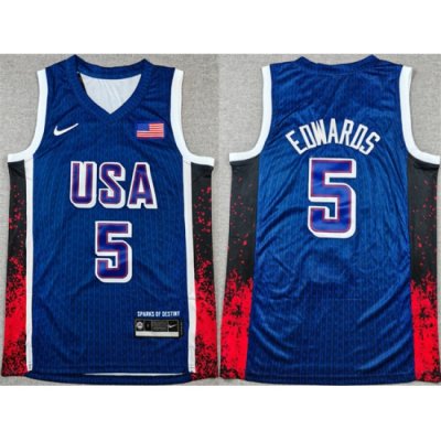 Men USA Basketball Active Player Custom Navy 2024 Olympics Stitched Jersey 484