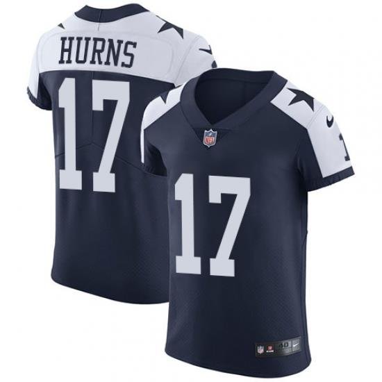 Nike Cowboys #17 Allen Hurns Navy Blue Thanksgiving Mens Stitched NFL Vapor Untouchable Throwback Elite Jersey