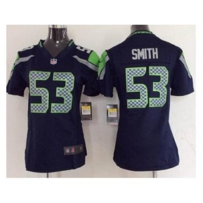 Women Nike Seattle SeahaWks #53 Malcolm Smith Blue NFL Jersey