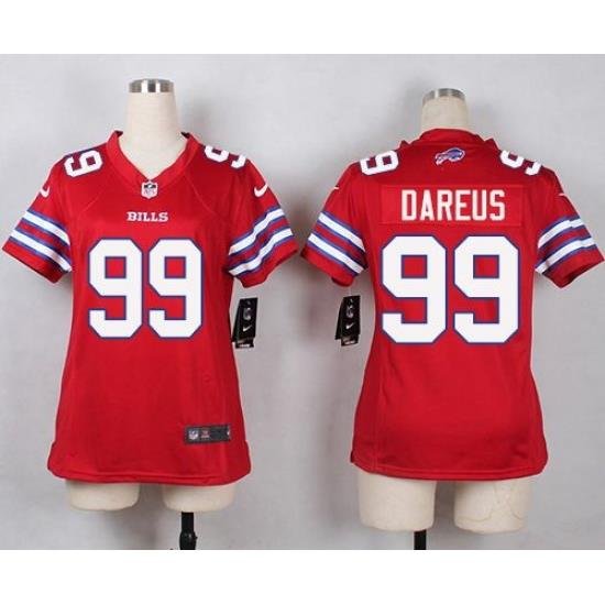 Nike Bills #99 Marcell Dareus Red Womens Stitched NFL Limited Rush Jersey