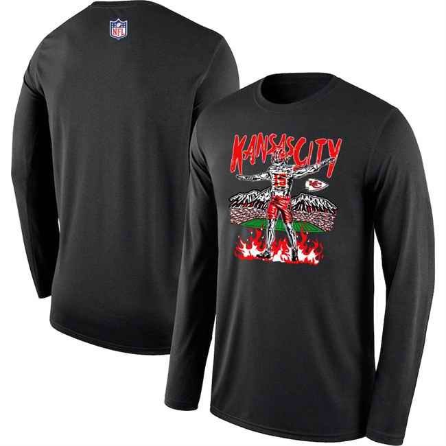 Men's Kansas City Chiefs Black Long Sleeve T-Shirt