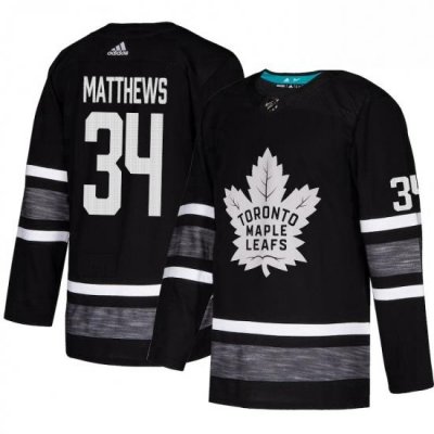 Mens Adidas Toronto Maple Leafs 34 Auston Matthews Black 2019 All Star Game Parley Authentic Stitched NHL Jersey