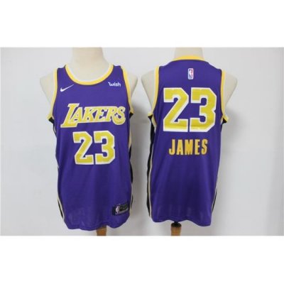 Men Los Angeles Lakers 23 Lebron James Purple Nike Swingman Jersey