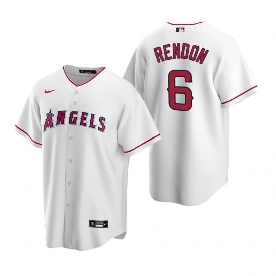 Mens Nike Los Angeles Angels 6 Anthony Rendon White Home Stitched Baseball Jersey