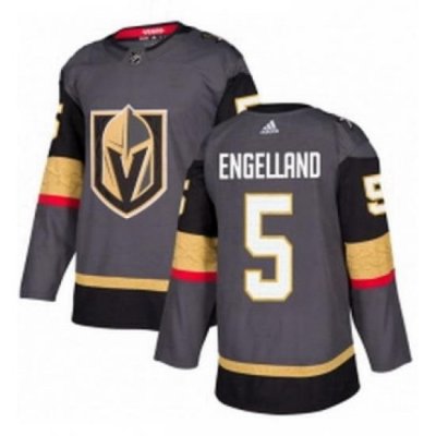 Mens Adidas Vegas Golden Knights 5 Deryk Engelland Authentic Gray Home NHL Jersey