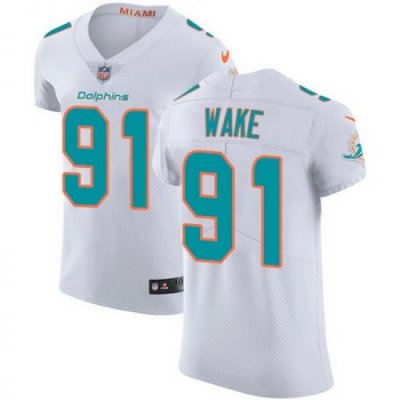 Nike Dolphins #91 Cameron Wake White Mens Stitched NFL Vapor Untouchable Elite Jersey