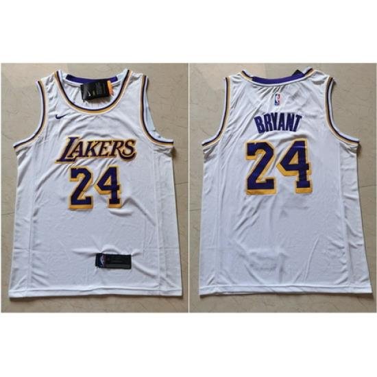 Lakers 24 Kobe Bryant White Nike Swingman Jersey