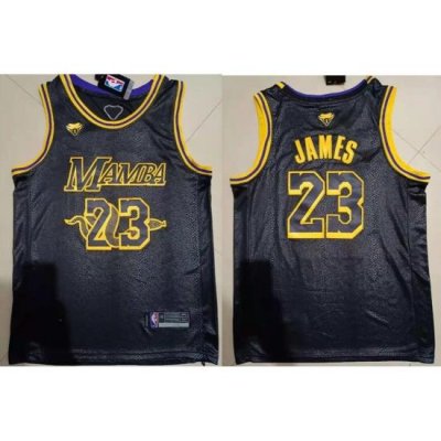 Men Los Angeles Lakers Lebron James 23 Black Big Mamba Edition NBA Jersey