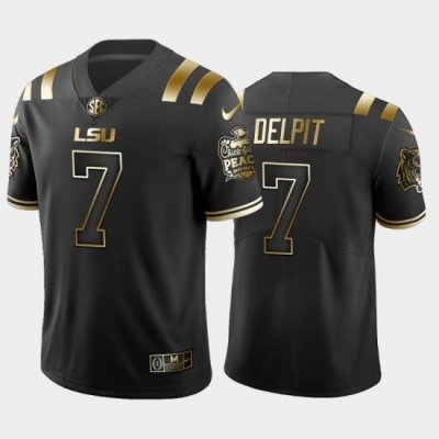 LSU Tiger Grant Delpit Black Golden Edition Men'S Jersey