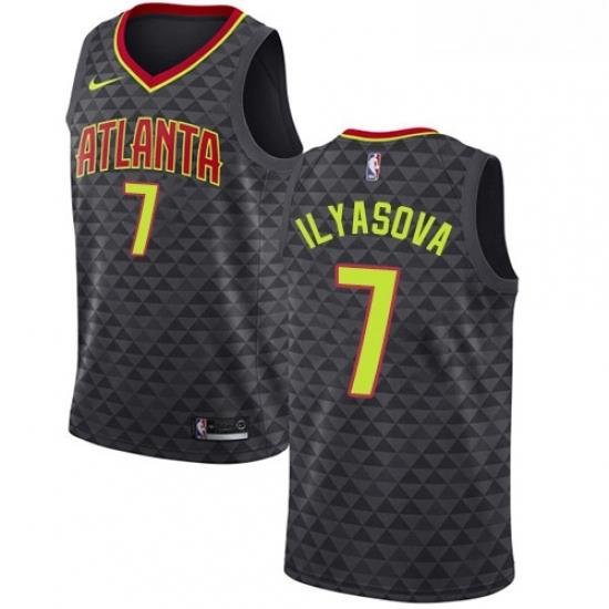 Youth Nike Atlanta Hawks 7 Ersan Ilyasova Authentic Black Road NBA Jersey Icon Edition