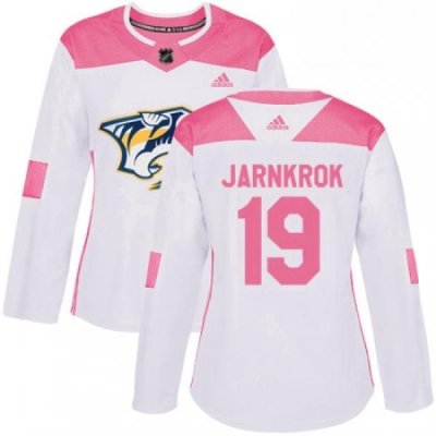 Womens Adidas Nashville Predators 19 Calle Jarnkrok Authentic WhitePink Fashion NHL Jersey