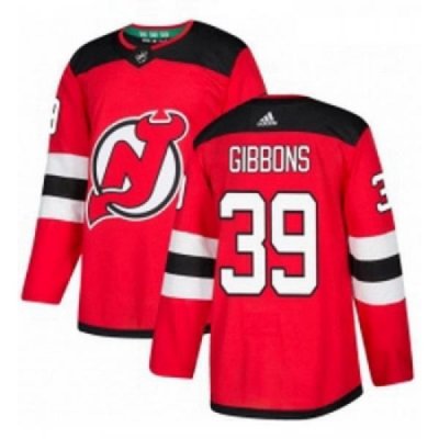 Youth Adidas New Jersey Devils 39 Brian Gibbons Authentic Red Home NHL Jersey