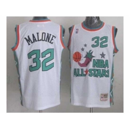 NBA 96 All Star #32 Malone White Jerseys