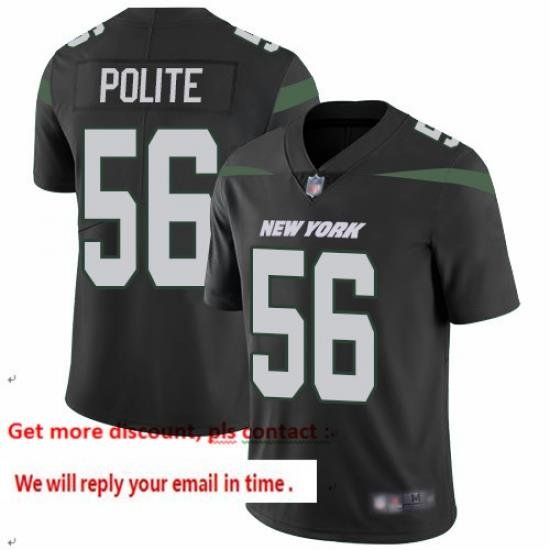 Jets 56 Jachai Polite Black Alternate Men Stitched Football Vapor Untouchable Limited Jersey