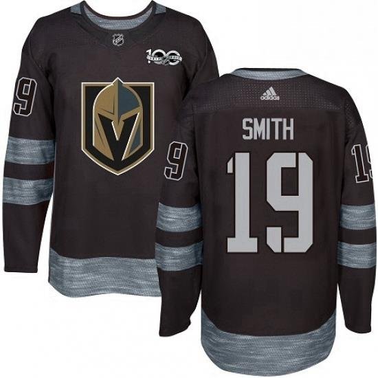 Mens Adidas Vegas Golden Knights 19 Reilly Smith Authentic Black 1917 2017 100th Anniversary NHL Jersey