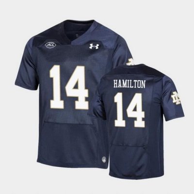 Men Notre Dame Fighting Irish Kyle Hamilton Replica Navy College Football Playoff Jersey