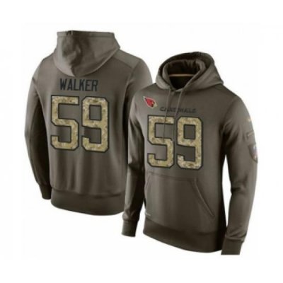 Football Arizona Cardinals 59 Joe Walker Green Salute To Service Mens Pullover Hoodie