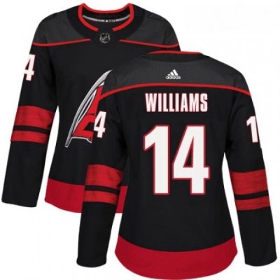 Womens Adidas Carolina Hurricanes 14 Justin Williams Premier Black Alternate NHL Jersey