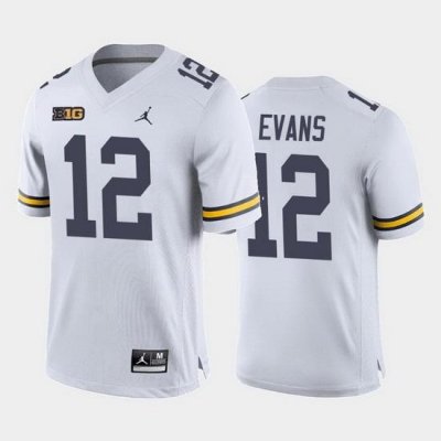 Michigan Wolverines Chris Evans White Away Men'S Jersey