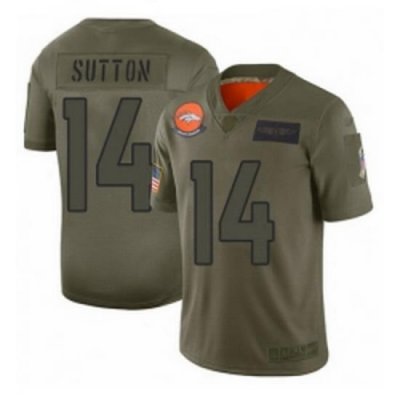 Men Denver Broncos 14 Courtland Sutton Limited Camo 2019 Salute to Service Football Jersey