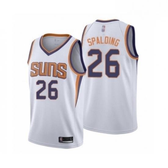 Mens Phoenix Suns 26 Ray Spalding Authentic White Basketball Jersey Association Edition