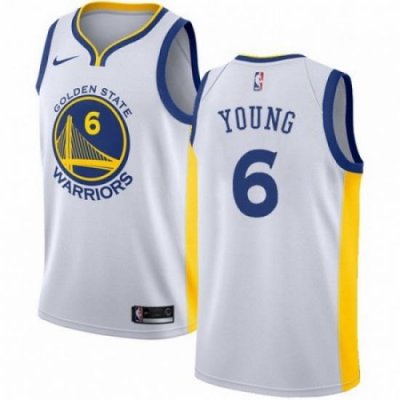 Mens Nike Golden State Warriors 6 Nick Young Swingman White Home NBA Jersey Association Edition