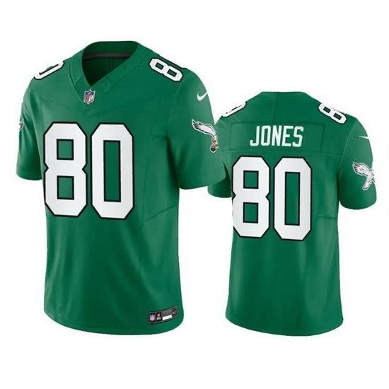 Men Philadelphia Eagles 80 Julio Jones Green 2023 F U S E  Throwback Vapor Untouchable Limited Stitched Football Jersey