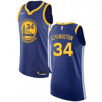 Youth Nike Golden State Warriors 34 Shaun Livingston Authentic Royal Blue Road NBA Jersey Icon Edition