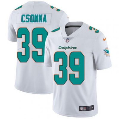 Nike Dolphins #39 Larry Csonka White Mens Stitched NFL Vapor Untouchable Limited Jersey