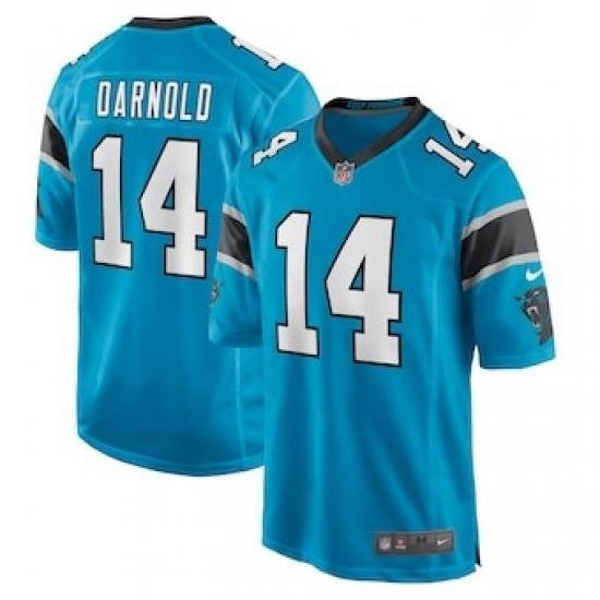 Men Nike Carolina Panthers 14 Sam Darnold Blue Vapor Limited Jersey