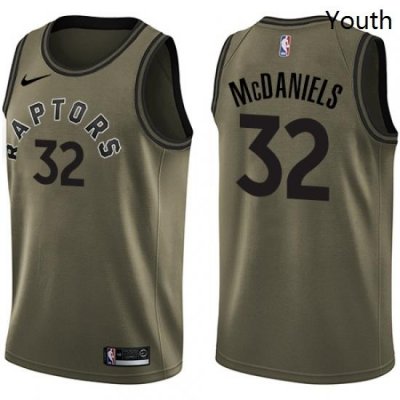 Youth Nike Toronto Raptors 32 KJ McDaniels Swingman Green Salute to Service NBA Jersey