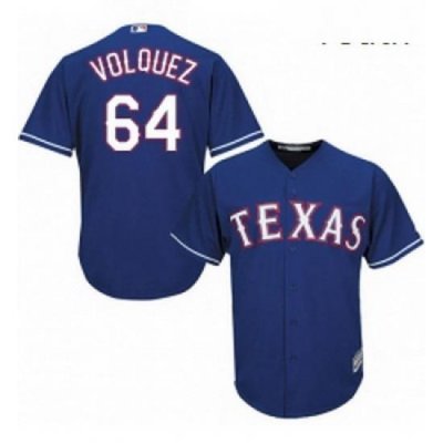 Youth Majestic Texas Rangers 64 Edinson Volquez Replica Royal Blue Alternate 2 Cool Base MLB Jersey