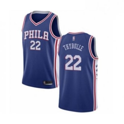 Mens Philadelphia 76ers 22 Mattise Thybulle Swingman Blue Basketball Jersey Icon Edition