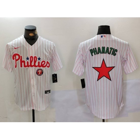 Men Philadelphia Phillies Phanatic White Red Cool Base Stitched Jersey 5