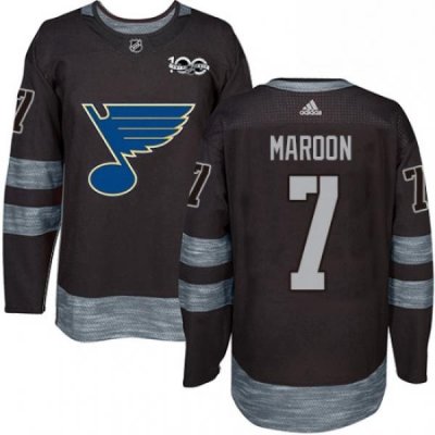 Mens Adidas St Louis Blues 7 Patrick Maroon Authentic Black 1917 2017 100th Anniversary NHL Jersey