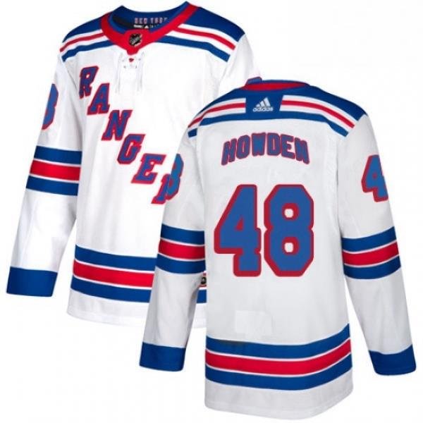 Mens Adidas New York Rangers 48 Brett Howden Authentic White Away NHL Jersey