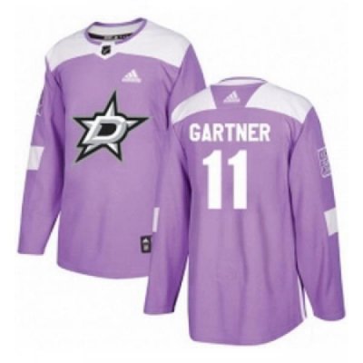 Youth Adidas Dallas Stars 11 Mike Gartner Authentic Purple Fights Cancer Practice NHL Jersey