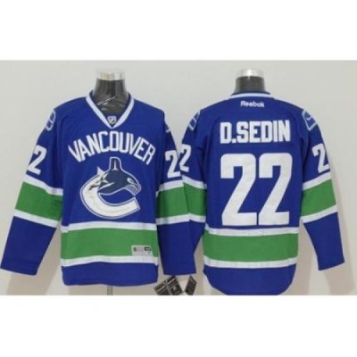 Vancouver Canucks #22 Daniel Sedin Blue Stitched NHL Jersey