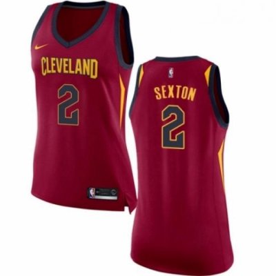 Womens Nike Cleveland Cavaliers 2 Collin Sexton Authentic Maroon NBA Jersey Icon Edition