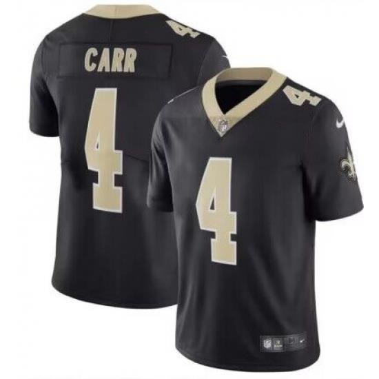 Men's New Orleans Saints #4 Derek Carr Black Vapor Limited Stitched Jersey