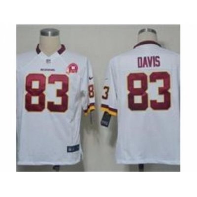 Nike Washington Redskins 83 Fred Davis White Game 80TH Patch NFL Jersey