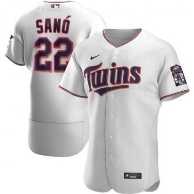 Men Minnesota TWins 22 Miguel Sano Men Nike White Home 2020 Flex Base Player MLB Jersey