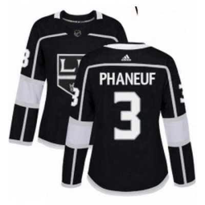 Womens Adidas Los Angeles Kings 3 Dion Phaneuf Authentic Black Home NHL Jersey