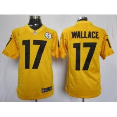 Nike Pittsburgh Steelers 17 Mike Wallace Yellow Limited NFL Jersey