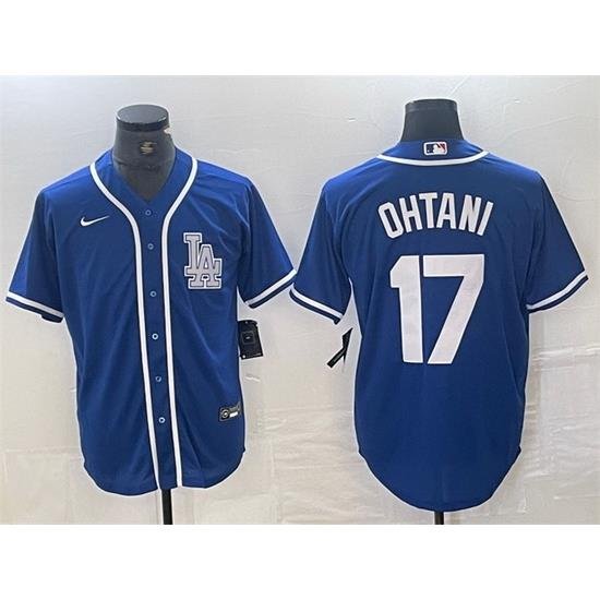 Men Los Angeles Dodgers 17 Shohei Ohtani Blue Cool Base Stitched Baseball Jersey