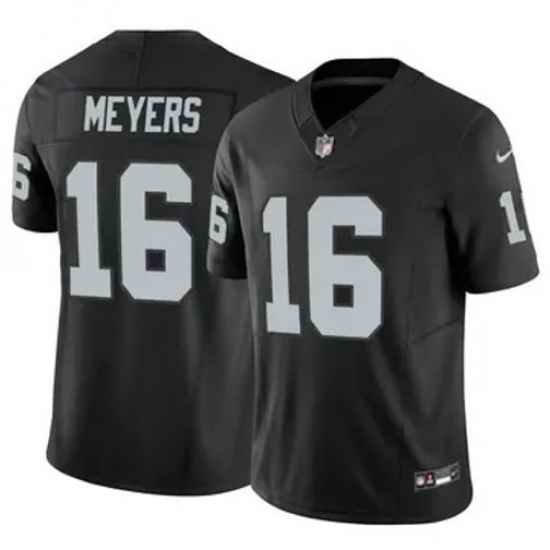 Men Las Vegas Raiders 16 Jakobi Meyers Black 2023 F U S E With John Madden Patch Vapor Limited Stitched Football Jersey