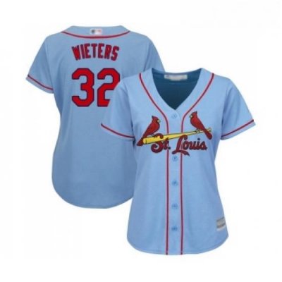 Womens St Louis Cardinals 32 Matt Wieters Replica Light Blue Alternate Cool Base Baseball Jersey