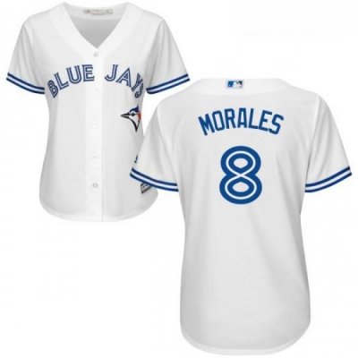 Womens Majestic Toronto Blue Jays 8 Kendrys Morales Authentic White Home MLB Jersey