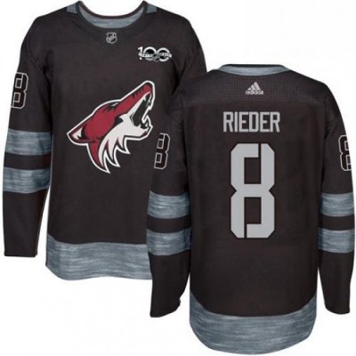 Mens Adidas Arizona Coyotes 8 Tobias Rieder Premier Black 1917 2017 100th Anniversary NHL Jersey